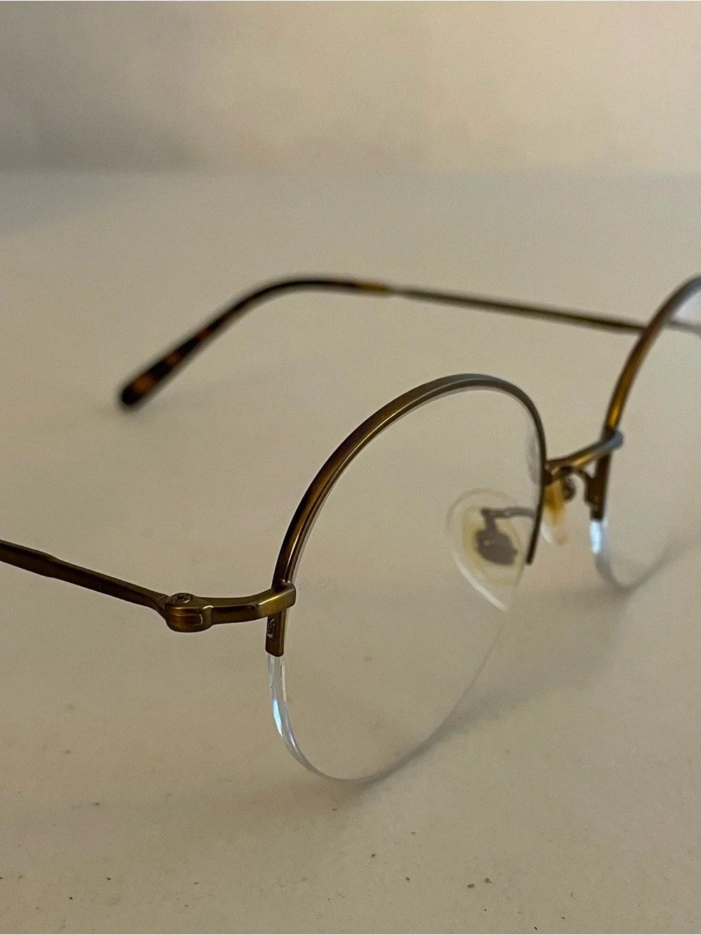 Eyebuydirect Albee Eyeglasses Frames Only Round Bronze Semi-Rimless